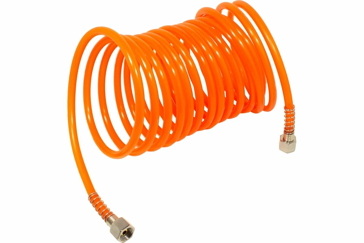 KingTul Шланг витой полиуретановый 6x8мм 5м резьбовые 1/4x1/4KT-1065-5M(28393)