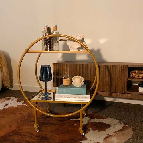 Столик сервировочный журнальный столик на колесиках золотой столик кофейный маленький интерьерный