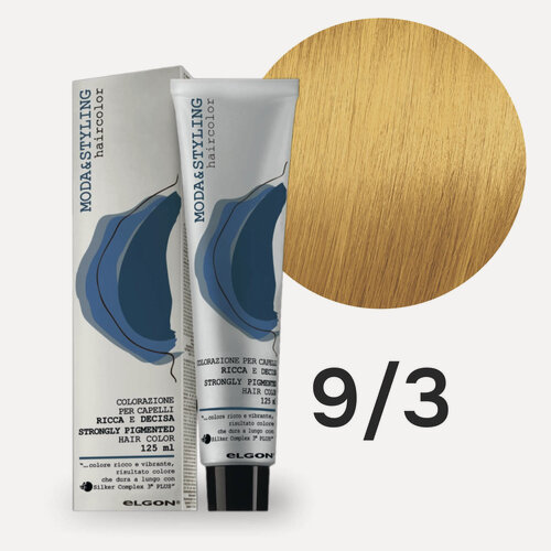 Изображение товара Крем - краска для волос профессиональная Elgon Moda&Styling 9/3 Блонд Золотистый, 125 мл