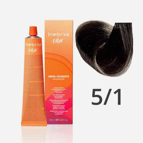 Изображение товара Крем - краска для волос профессиональная Inebrya Color Professional 5/1 Светлый каштановый Пепельный 100 мл