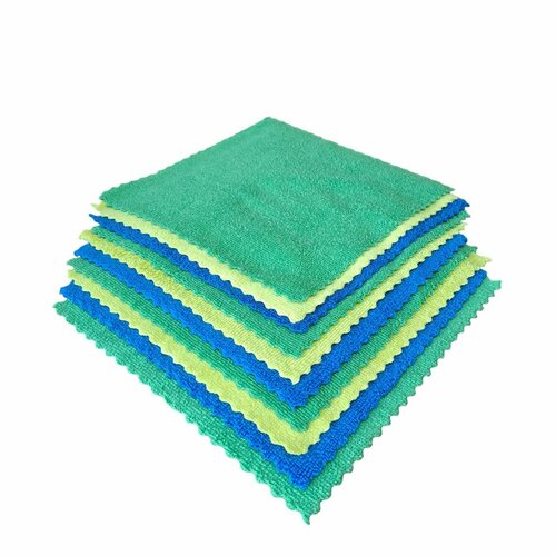 Набор салфеток из микрофибры для уборки 25х25см 10шт три цвета 335₽