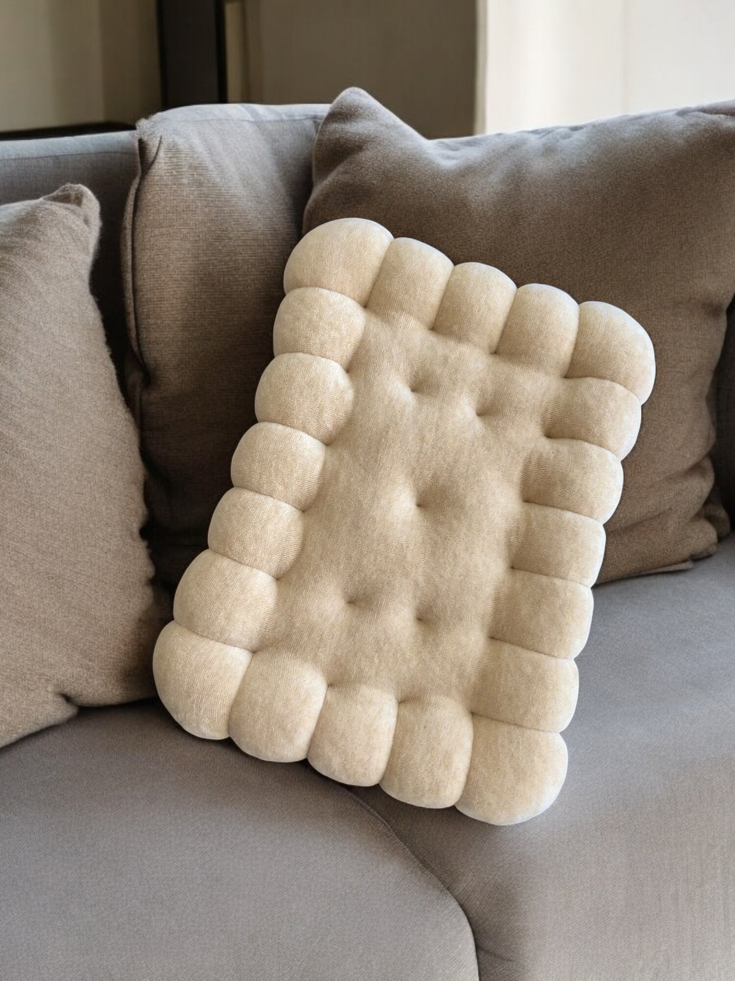 Подушка Печенье Baby.Eco.Decor / Крекер Печенька песочный