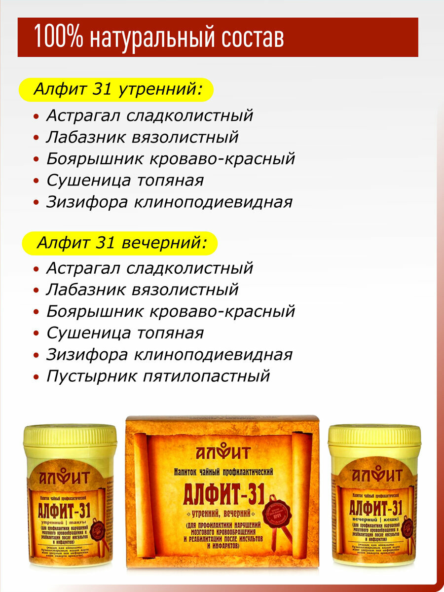 Алфит 31 (Послеинсультный, при нарушении мозгового кровообращения) №60*2гр. — фото 1