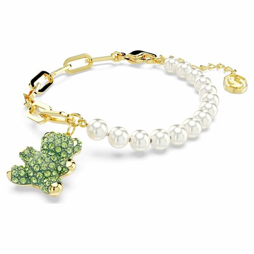 Браслет-цепочка SWAROVSKI кристаллы Swarovski размер 185 см золотистый зеленый 6000₽