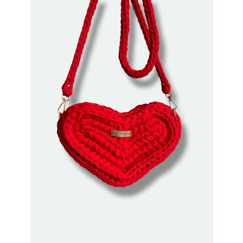 фото Сумка knit knot, фактура вязаная, красный