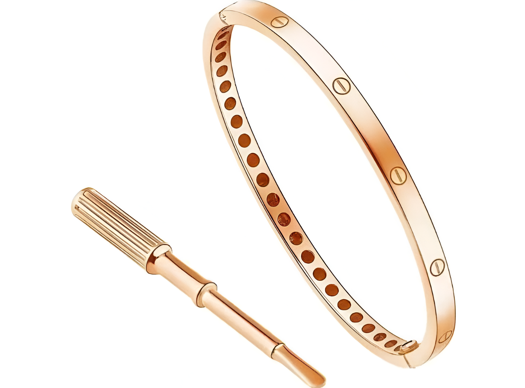 Жесткий браслет Estetica, красное золото, 585 проба, золочение