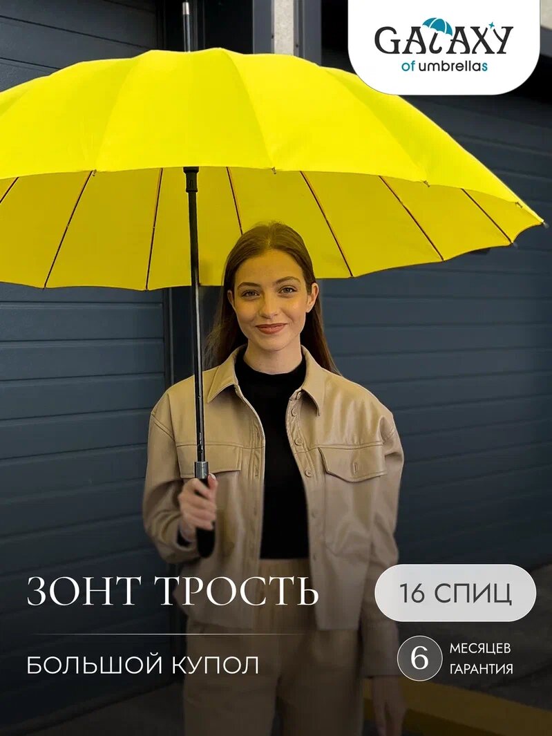 Зонт-трость GALAXY OF UMBRELLAS, желтый
