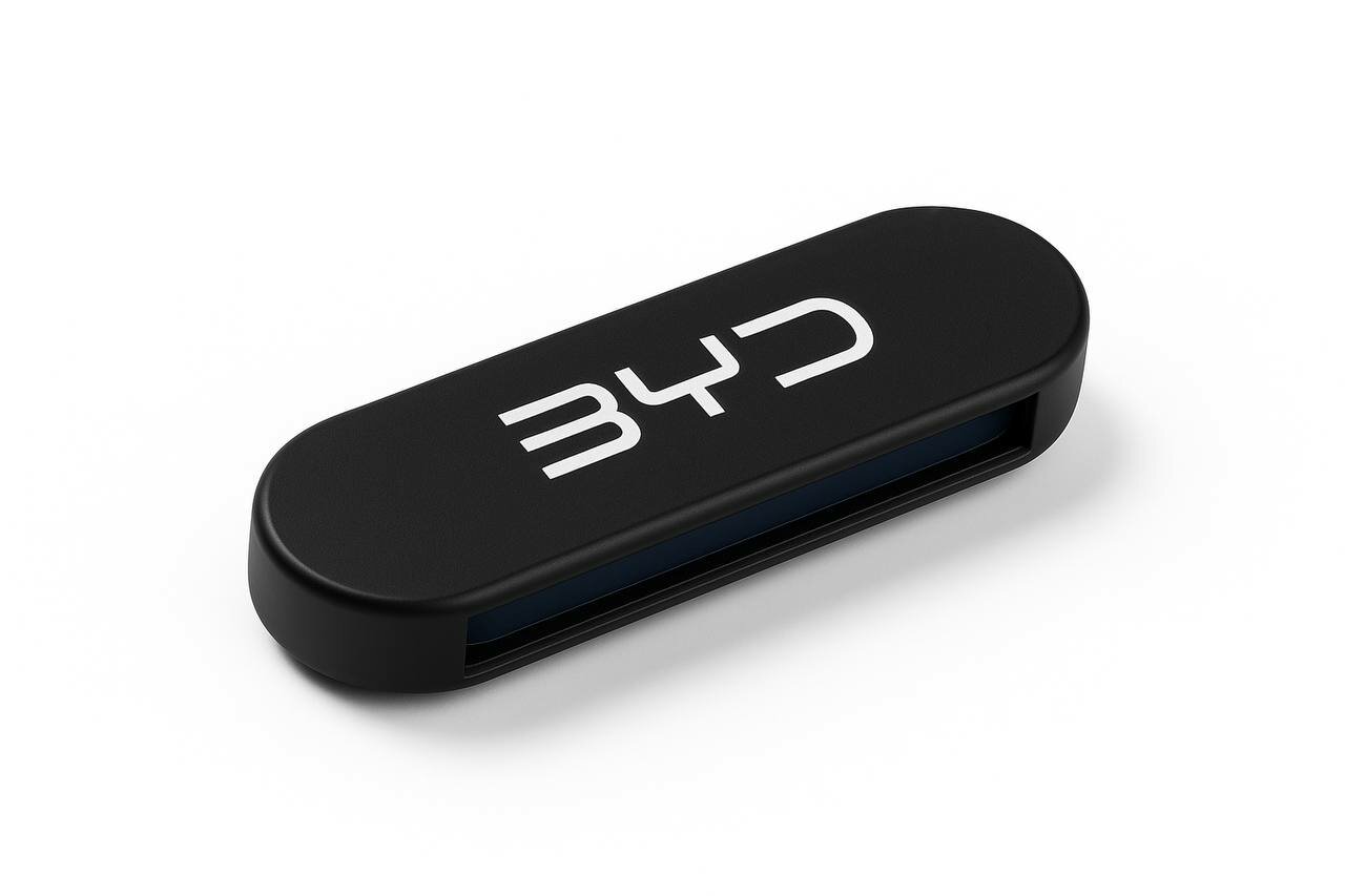 Автовизитка номер в авто с логотипом BYD, пластиковая, светоотражающие цифры