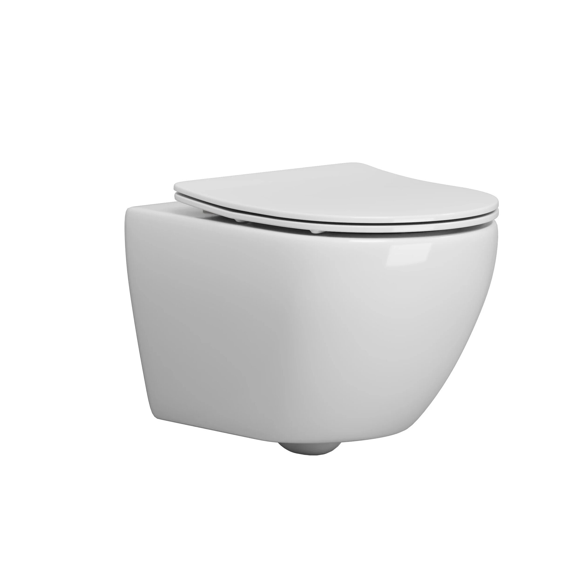 Унитаз подвесной Grossman GR-4457SQ с микролифтом безободковый овальный без бачка фаянсовый антивсплеск белый