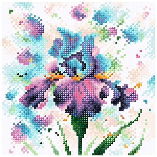 МС-037 Алмазная мозаика 'Буйный ирис'20x20см Brilliart