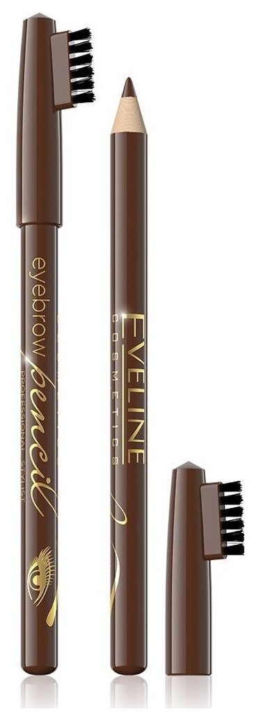 Карандаш EVELINE (Эвелин) контурный для бровей Eyebrow pencil коричневый - фото №1