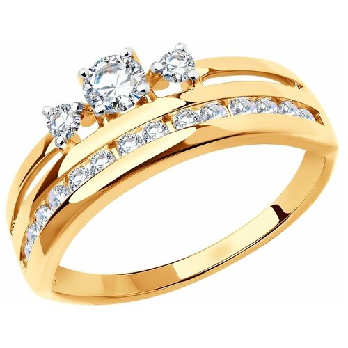 фото Sokolov кольцо из золота с фианитами 018703, размер 19.5