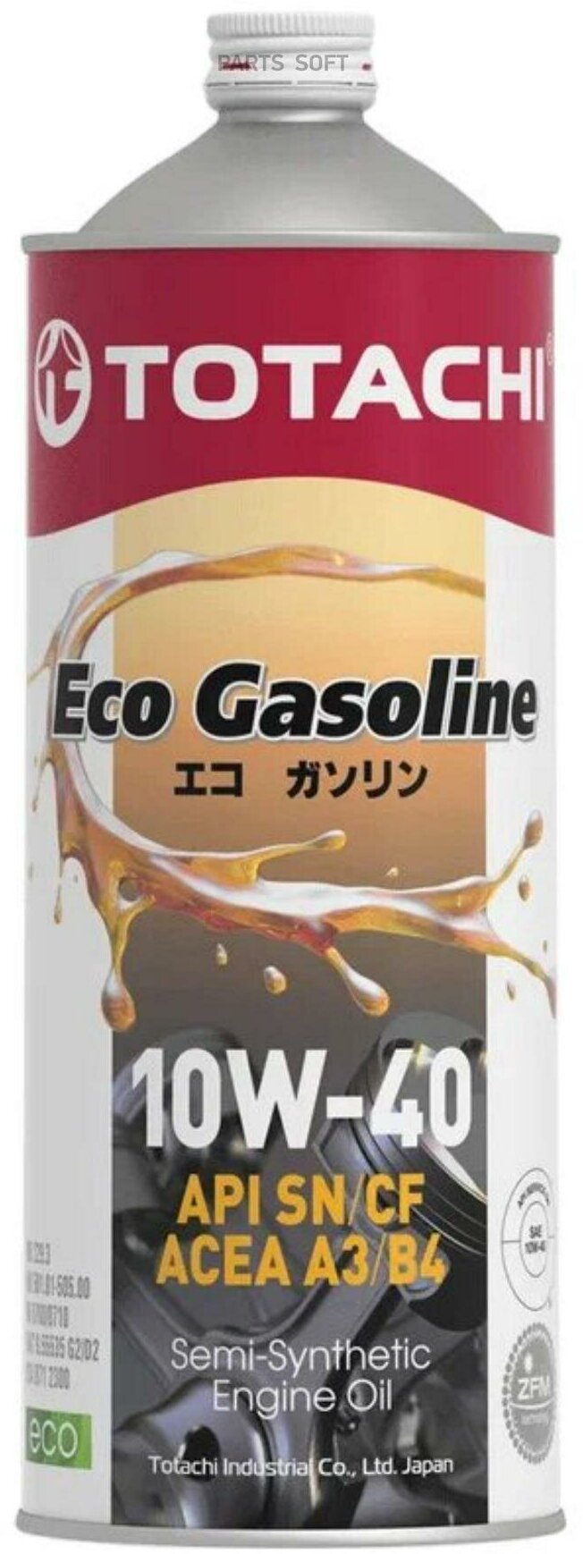 Масло моторное totachi eco gasoline 10w-40 полусинтетическое 1 л 4589904934902