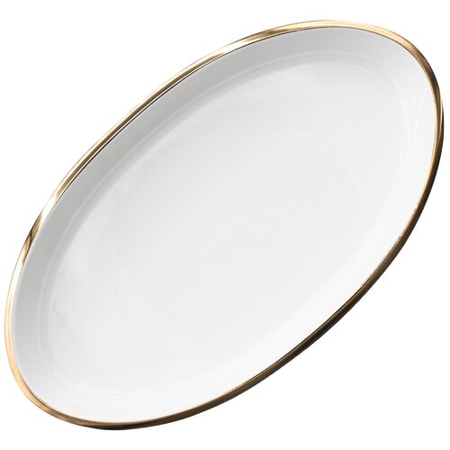 фото Сервировочная тарелка, овальная, керамическая, белый, 31х17х5 см, marma mm-plt-116