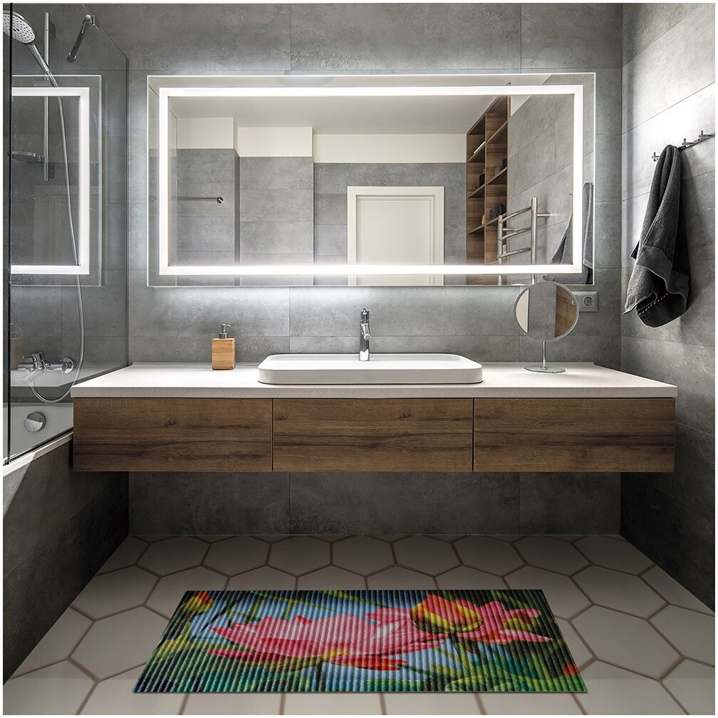 Коврик для ванной Вилина Лотос, вспененный ПВХ, 67 x 45 см