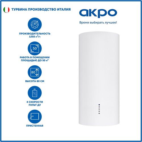 Кухонная вытяжка каминная AKPO WK-10 Balmera WL 40 см. белый