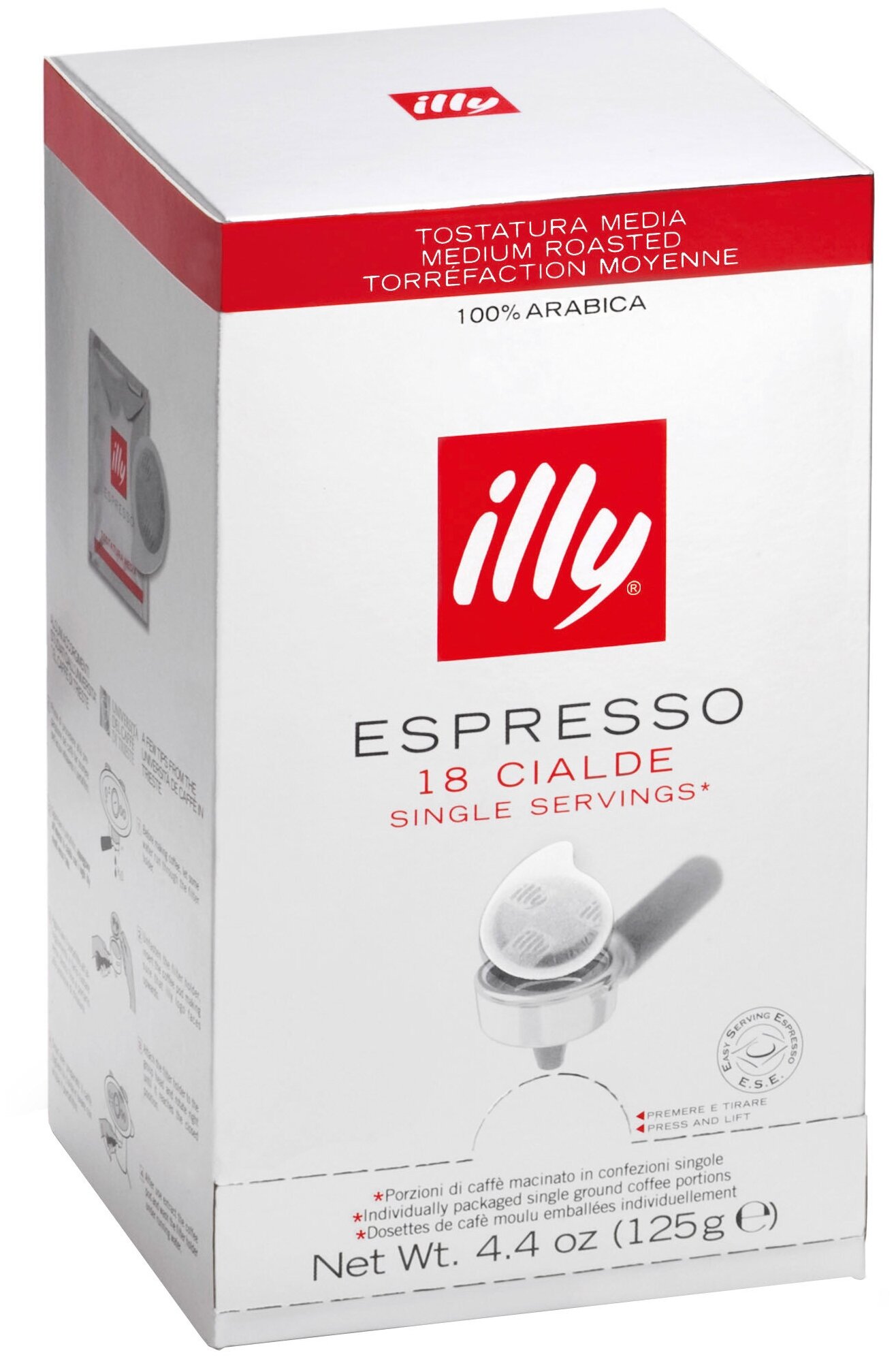 Кофе illy молотый в чалдах, средней обжарки, уп 18 чалд