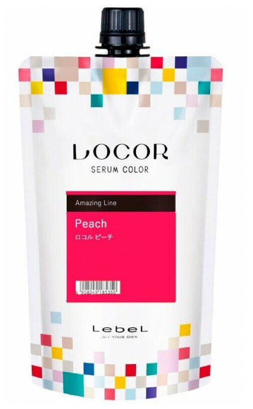 Lebel Locor Serum Color Peach - Краситель-уход оттеночный розовый 300 гр