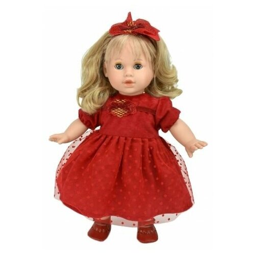 фото Коллекционная кукла "тина", блондинка, в красном платье, 45 см, арт. 622 marina & pau