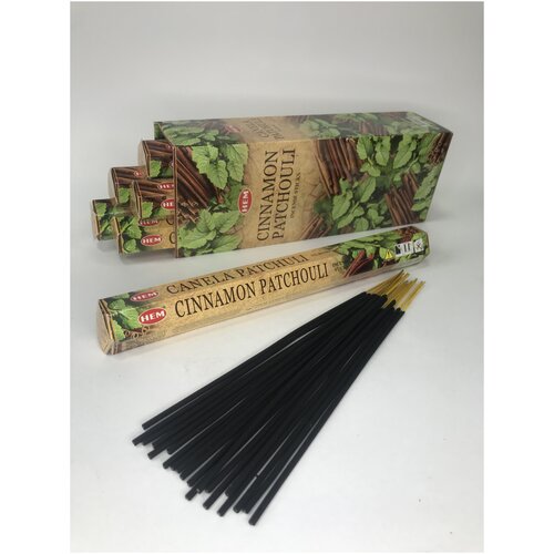 Благовония HEM Cinnamon Patchouli (Корица Пачули), 6 упаковок по 20 палочек. благовоние hem корица пачули cinamon patchouli блок 6 упаковок