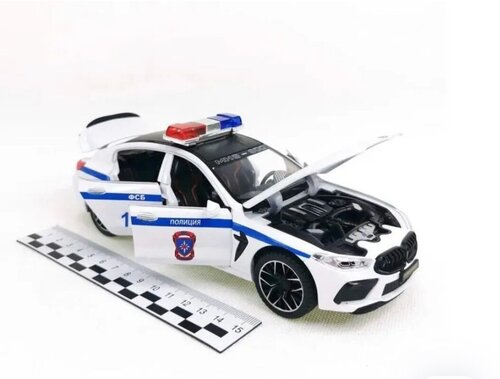 Модель автомобиля BMW M8 коллекционная металлическая игрушка масштаб 1:24 белый ДПС