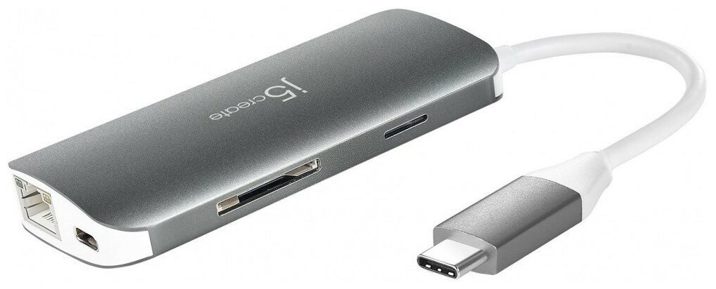 Мульти Хаб j5create USB-C Multi Adapter-HDMI Ethernet USB 31 PD 30 Memory Card Reader JCD383