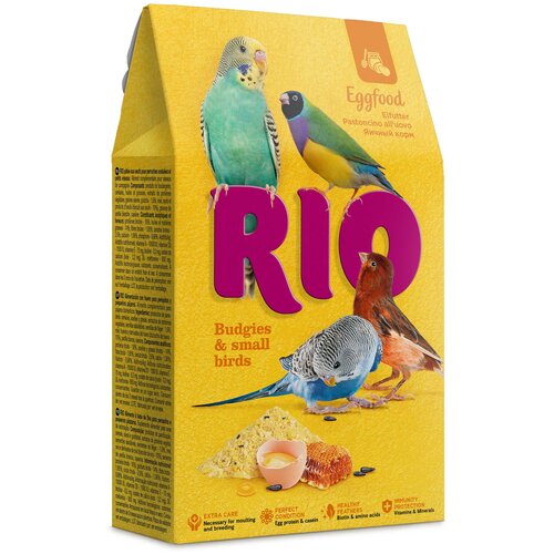 Корм RIO для волнистых попугаев и других мелких птиц, яичный, 18 кг rio яичный для волнистых попугаев и других мелких птиц 250г 21190