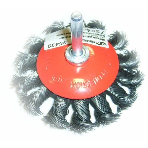 Щетка дисковая для дрели витая хвост 75х6мм 35439 367₽