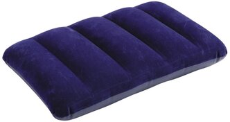 INTEX Подушка кемпинг дорожная надувная, подушка для отдыха флокированная 43х28х9см, 68672