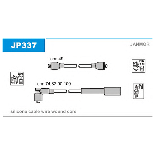 JANMOR JP337 (JP337_JM) к-кт проводов\ Mitsubishi (Мицубиси) Lancer (Лансер) / Space wagon (Спейс вагон) 1.3 / I / 1.8 / I / 2.0 / I 86>