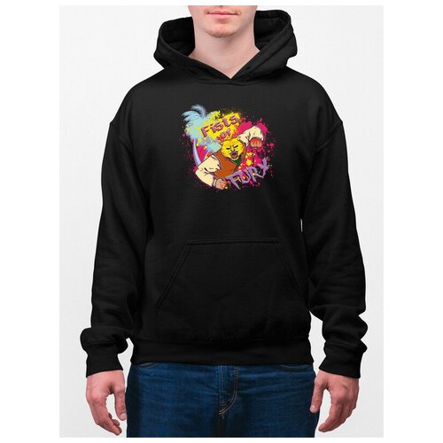 фото Худи унисекс каждому своё "hotline miami/хотлайн майами" черное 3xl