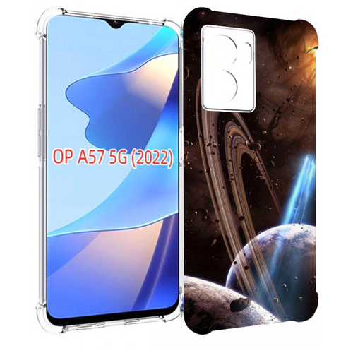 Чехол MyPads сатурн в космосе для OPPO A57 5G(2022) задняя-панель-накладка-бампер