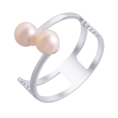 фото Element47 широкое ювелирное кольцо из серебра 925 пробы с культивированным жемчугом и шпинелью ps150323r-jv1_sp_wp_wg, размер 18.25