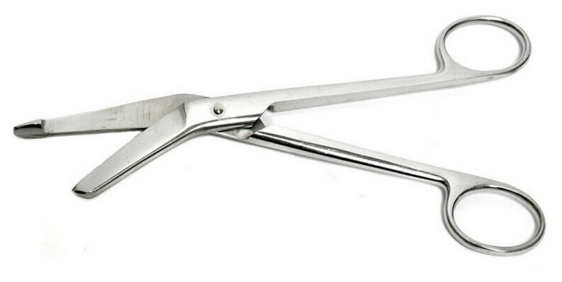 Ножницы для разрезания повязок с пуговкой, гориз/изогн, 180 мм, JO-21-122