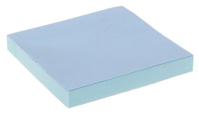 Блок с липким краем, 76 мм х 76 мм, 100 листов, пастель, голубой