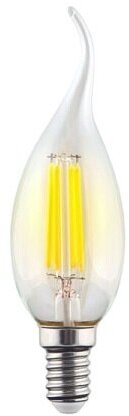 Лампа светодиодная филаментная Voltega Е14 2800К 6 Вт 580 Лм 220-240 В свеча на ветру прозрачная
