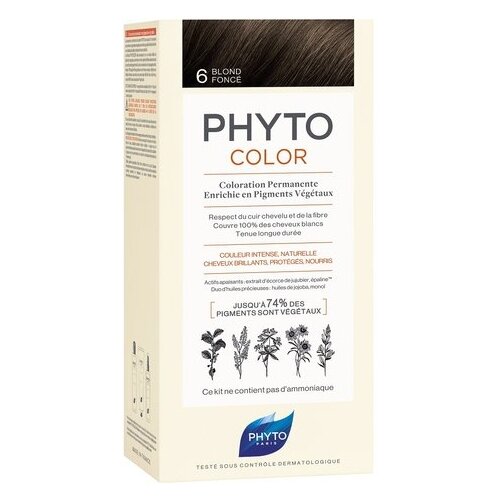 Купить 6.77 фитоколор Краска для волос Светлый каштан - капучино 50/50/12, PHYTO, коричневый