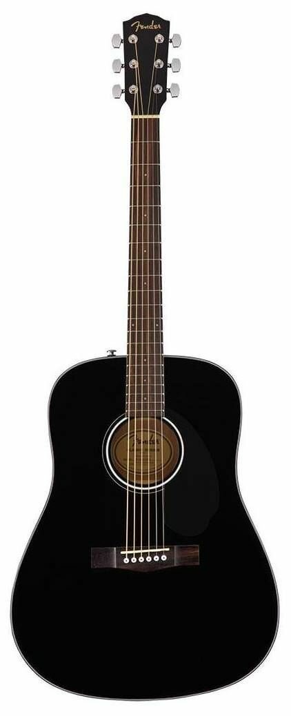 FENDER CD-60S Black WN акустическая гитара, цвет черный