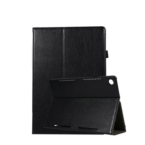 фото Чехол mypads для huawei mediapad m5 10.8 / huawei mediapad m5 10.8 pro с визитницей и держателем для руки черный натуральная кожа prestige бизнес класса