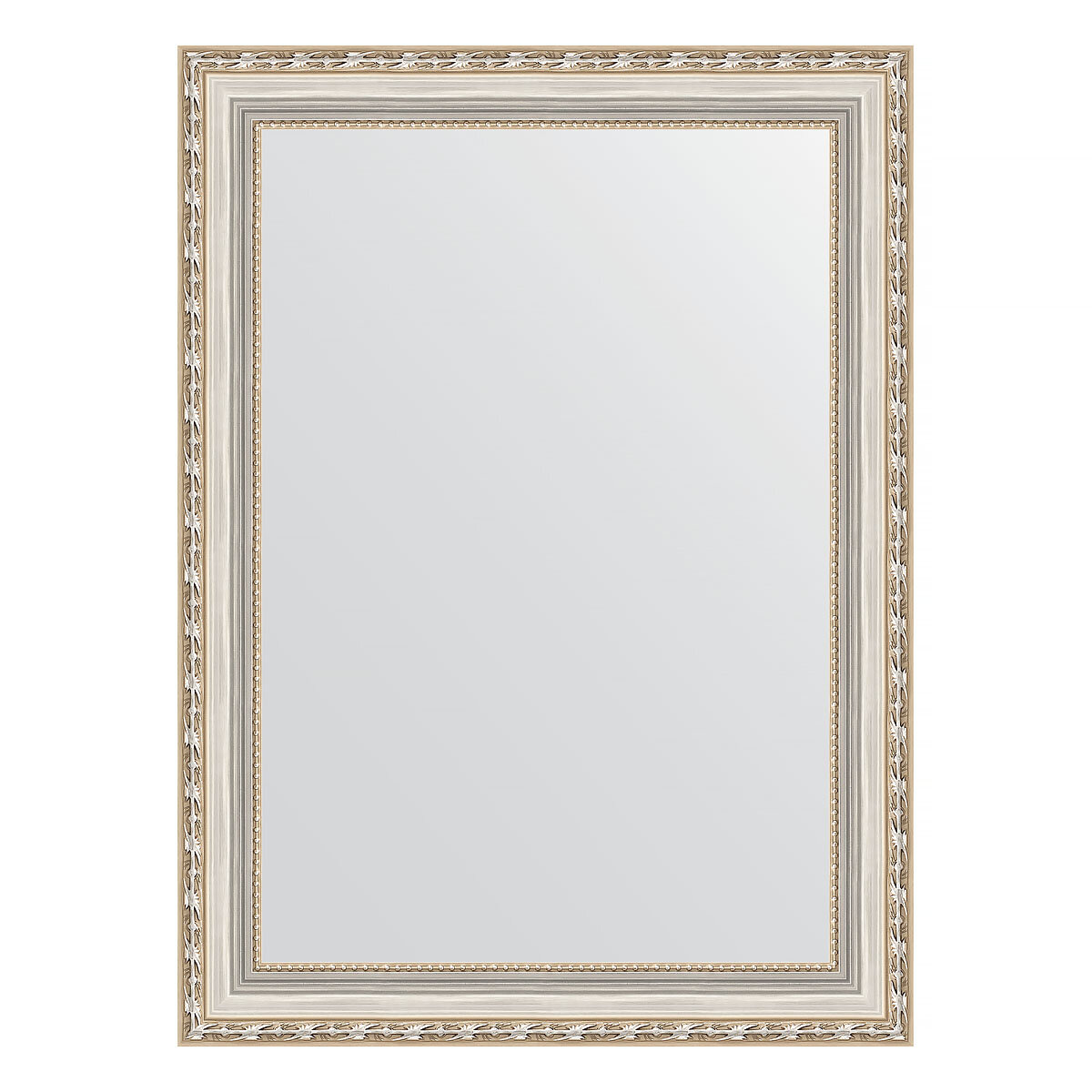 Зеркало настенное EVOFORM в багетной раме версаль серебро, 55х75 см, для гостиной, прихожей, кабинета, спальни и ванной комнаты, BY 3046