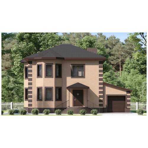 Проект жилого дома STROY-RZN 22-0001А (200,0 м2, 15,53*10,092 м, газобетонный блок 375 мм, облицовочный кирпич)