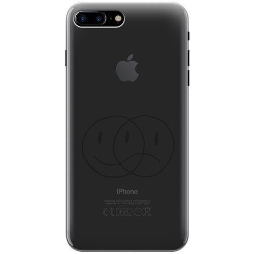 Силиконовый чехол на Apple iPhone 8 Plus / 7 Plus / Эпл Айфон 7 Плюс / 8 Плюс с рисунком Two Faces силиконовый чехол на apple iphone 8 plus 7 plus эпл айфон 7 плюс 8 плюс с рисунком rat