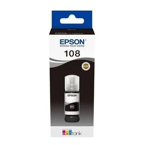 Epson Картридж EPSON C13T09C14A 108 EcoTank Ink для Epson L8050/L18050, Black 70ml