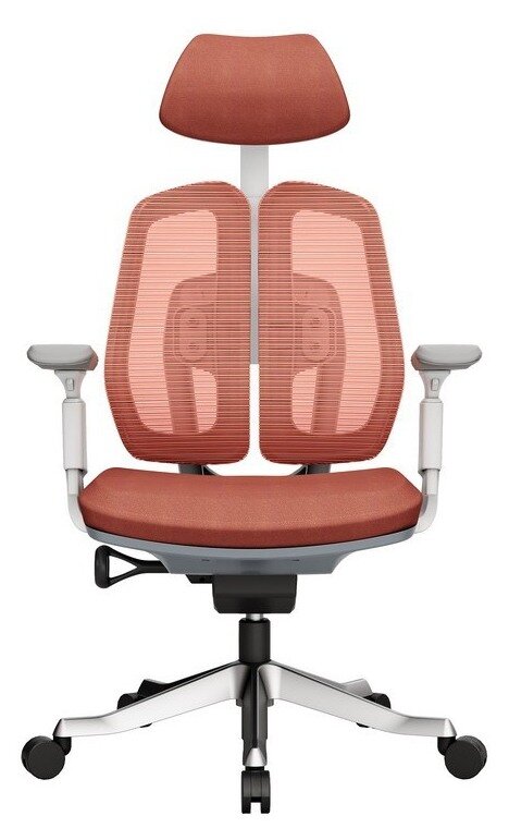 Ортопедическое офисное кресло FALTO-ORTO-BIONIC A92W MESH WH RED (каркас светлый/ сетка-ткань RED) - фотография № 1