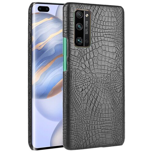 фото Чехол панель бампер mypads для huawei honor 30 (bmh-an10) элегантный тонкий на пластиковой основе с дизайном под кожу крокодила черный
