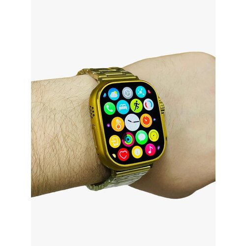 Многофункиональные часы золотые Gold Edition Series Smart Watch series магнитная зарядка 49 mm SAV 319000₽