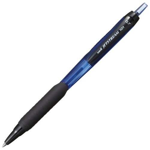 pentel ручка шариковая автоматическая ifeel it 0 7 мм d 0 7 мм 12 шт bx477 c синие чернила Ручка шариковая масляная автоматическая с грипом UNI (Япония) JetStream, синяя, узел 0,7 мм, линия письма 0,35 мм, 12 шт.