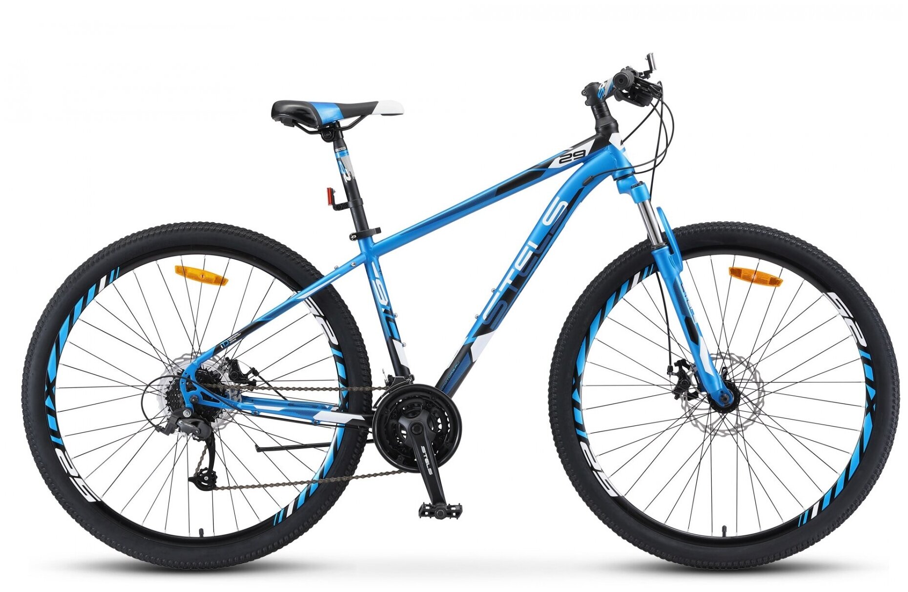 Горный (MTB) велосипед STELS Navigator 910 MD 29 V010 (2019) рама 18,5" Синий/чёрный