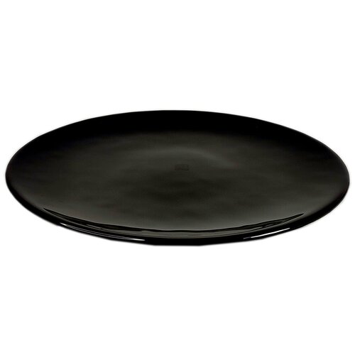 Тарелка круглая 32 см Lux Black, черное стекло