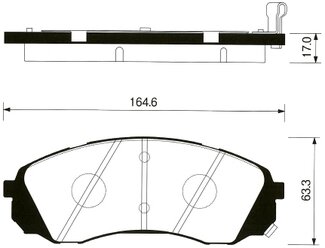 Колодки тормозные HYUNDAI Starex H-1 (07-) KIA Carnival (05-) передние (4шт.) SANGSIN SP1238